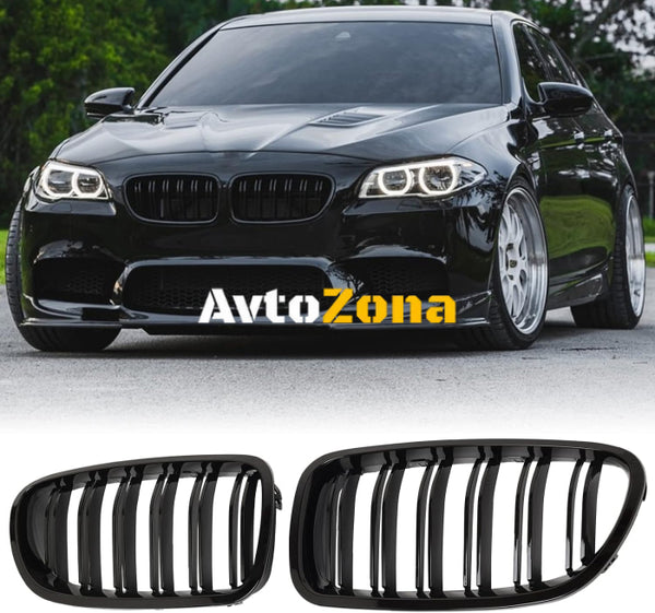 Черни Решетки за BMW F10 / F11 (2010+) с Пиано Дизайн - Avtozona
