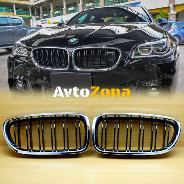 Решетки за BMW F10 / F11 (2010+) с Хром и Черно - Avtozona