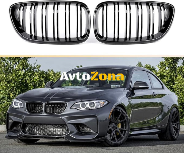 Решетки за BMW F22 / F23 / F87 (2014+) - Гланц - Дизайн M2 Пиано - Avtozona