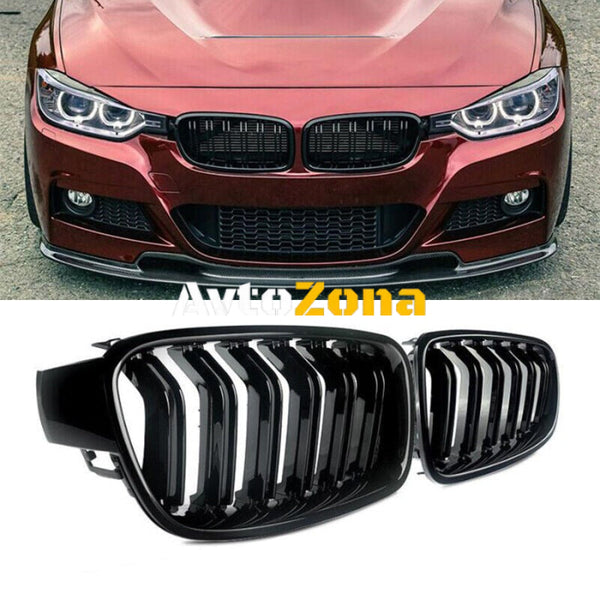 Решетки за BMW F30 (2011+) Двойни M3 Glossy Black - Avtozona
