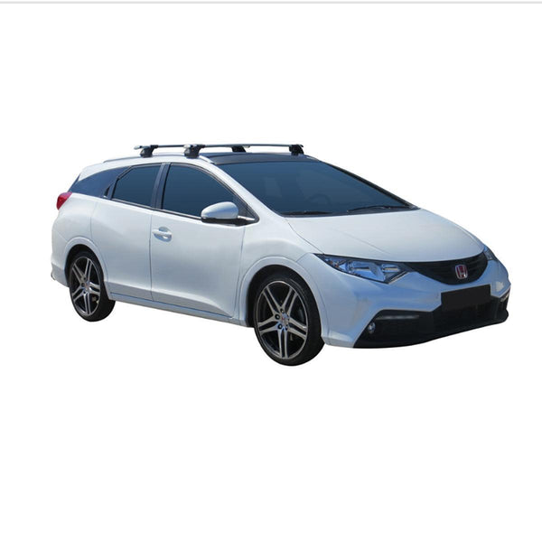 Напречни греди YAKIMA Flush за Honda Civic Tourer комби (2014–2024) – сиви, супер аеродинамични, за вградени надлъжни греди