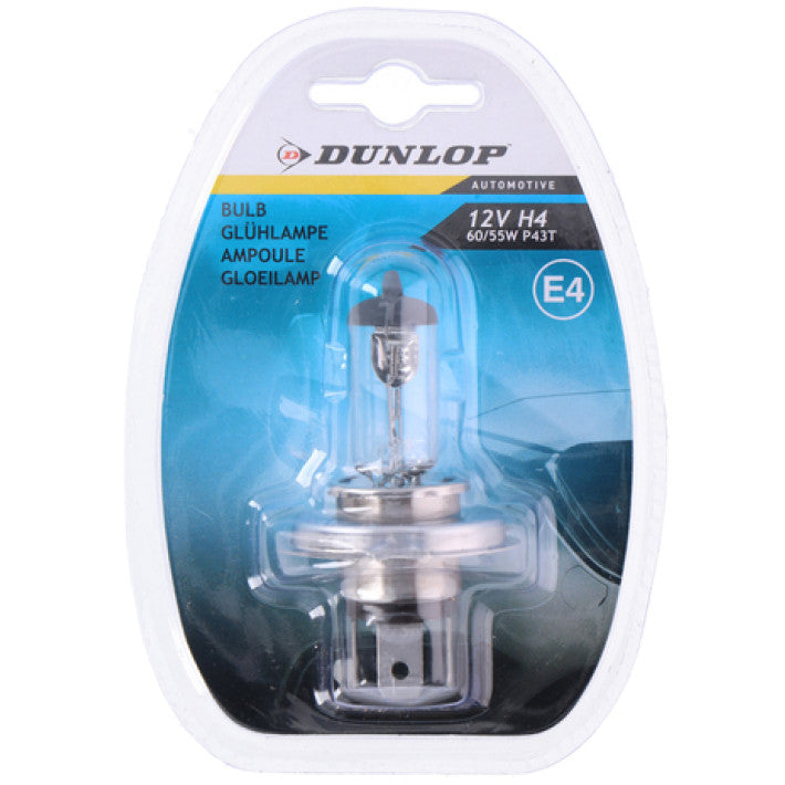 1 брой Халогенна крушка за фар H4 60 / 55W 12V P43T E4 Dunlop - Avtozona