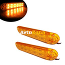1 брой ЛЕД LED Оранжев Жълт Диоден Маркер Габарит Токос със 12 светодиода за камион ремарке бус ван каравана платформа 24V - Avtozona