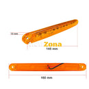 1 брой ЛЕД LED Оранжев Жълт Диоден Маркер Габарит Токос със 12 светодиода за камион ремарке бус ван каравана платформа 24V - Avtozona