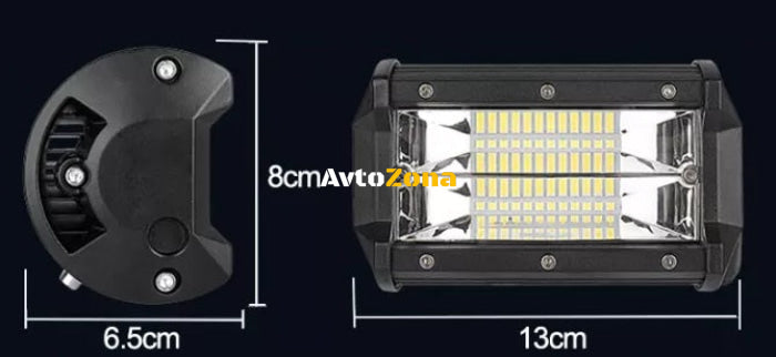 13 См 72W Мощен Лед Диоден Бар 24 Led Халоген Лампа Прожектор 12V 24V - Avtozona