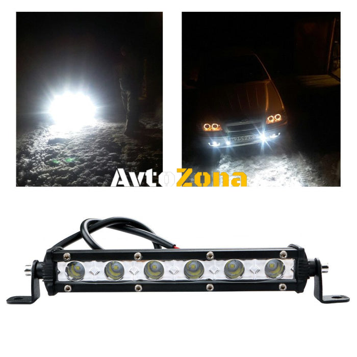 18,5 См Мощен LED бар Flexzon с насочена Spot светлина 18W 6 LED 12V 24V АТВ Джип 4х4 Offroad Камион - Avtozona