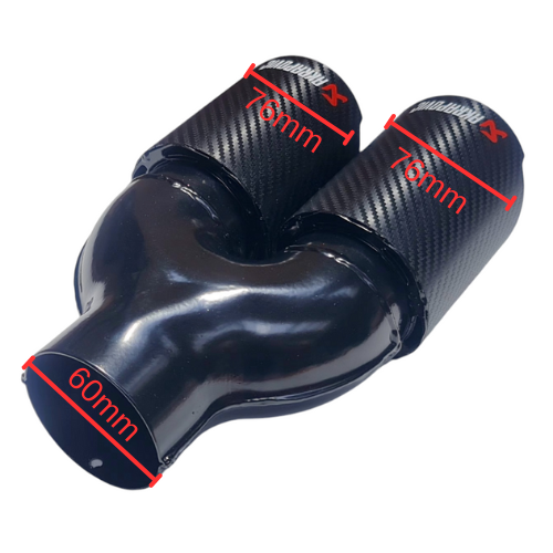 Vârf de evacuare dublu Akrapovic - Carbon (2x76 mm)