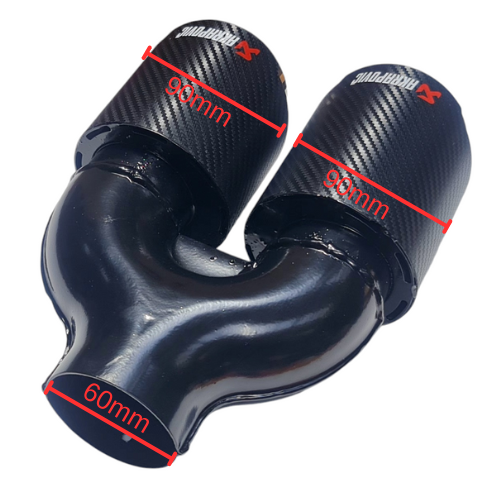 Vârf de evacuare dublu Akrapovic - Carbon (2x90mm)