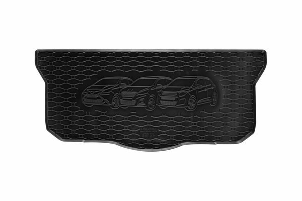 Covoraș de portbagaj din cauciuc Rigum pentru Citroen C1, Peugeot 108, Toyota Aygo (2014+) - cu imprimare 3D, negru