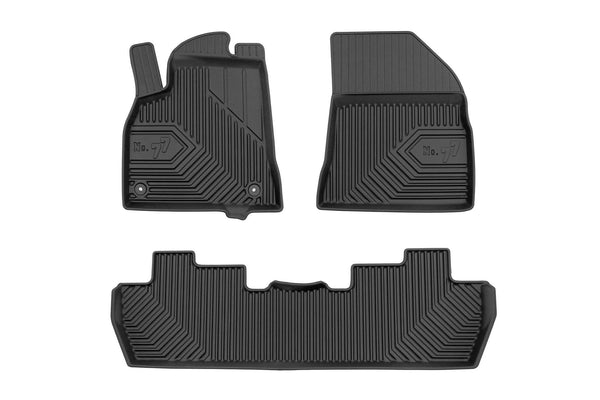 2.5D Covorașe de cauciuc Frogum model №77 pentru Peugeot 5008 (2009-2017), 3 părți, negru