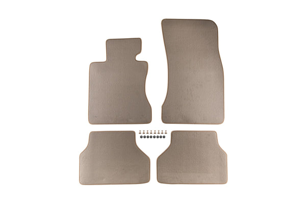 Мокетни стелки Petex за BMW серия 5 E60 седан, E61 комби (2003–2010), бежови, материя Comet, 4 части