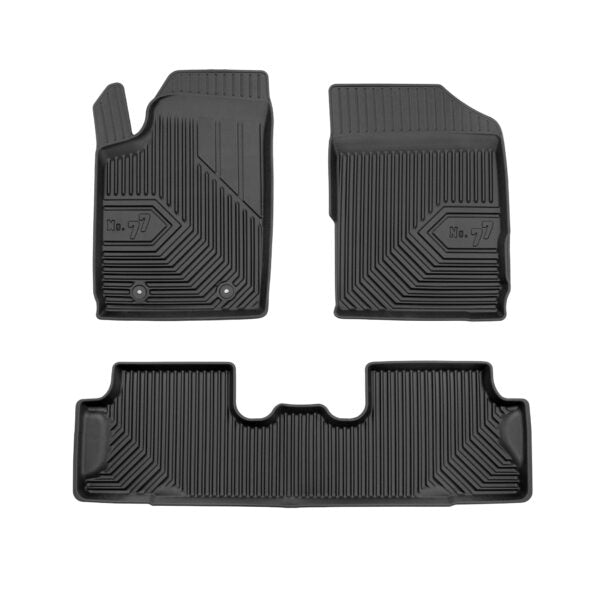 2.5D Rubber insoles Frogum №77 pentru Peugeot Partner I (1996-2010), 3 părți, negru
