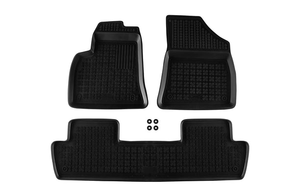 Covorașe din cauciuc Rezaw-Plast pentru Peugeot 5008 (2009-2017), 3 părți, negru