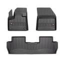 Covorașe de cauciuc 3D Frogum pentru Peugeot 5008 II (2017+), 3 bucăți, negru