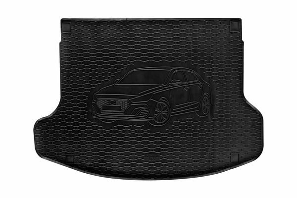 Rigum Covoraș de portbagaj din cauciuc pentru Hyundai i30 Fastback (2019+) și i30 N Fastback (2021+) poziție superioară, cu imprimare auto 3D