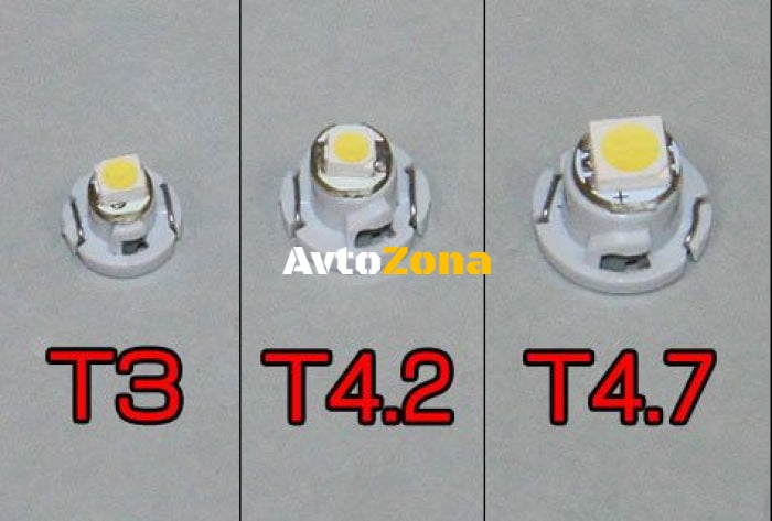 Лед крушки тип T3 2W син - Avtozona