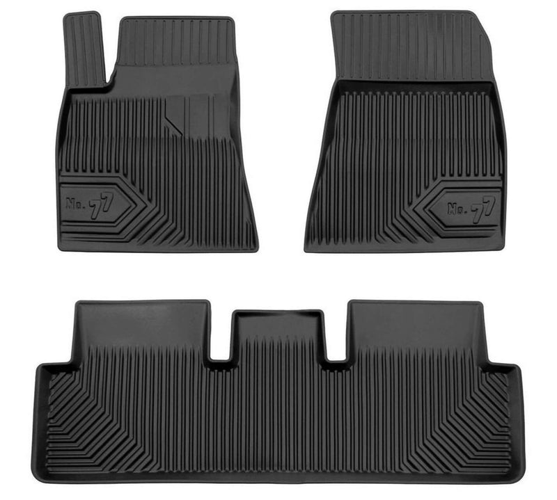 2.5D Frogum Model 77 Rubber Insoles pentru Tesla Model 3 (2017+) - 3 bucăți, negru, fără pompă de încălzire