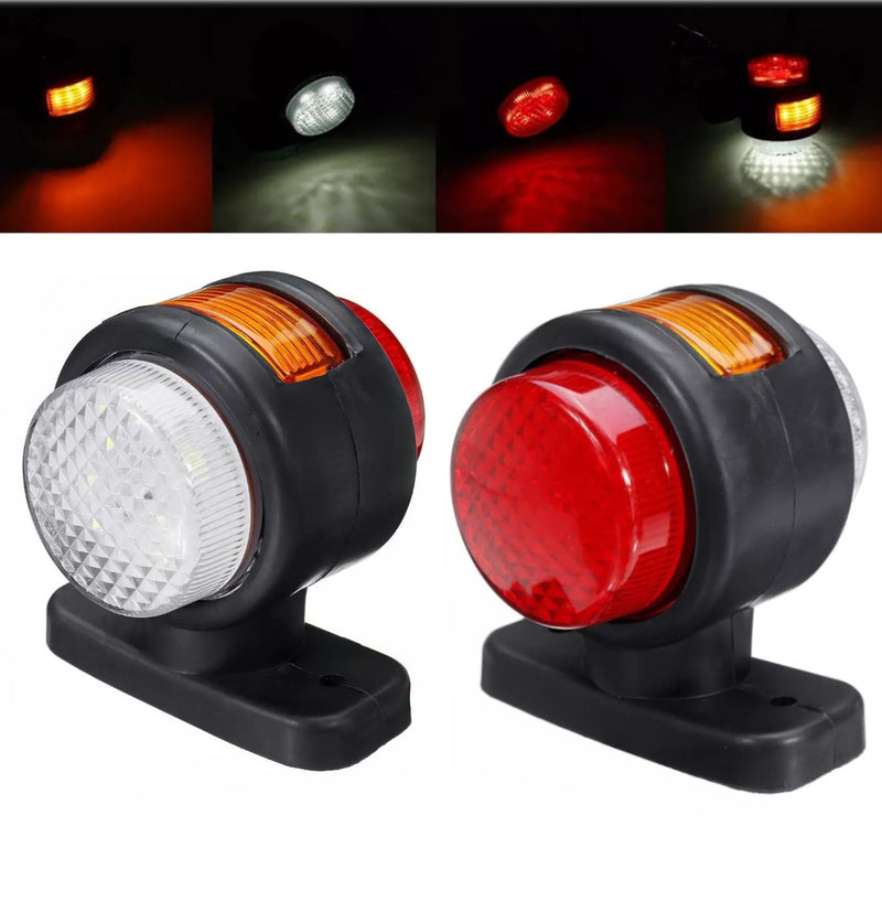 Set de 2 lumini de marcare LED tocosi corn 12V-24V cu trei lumini alb-galben-roșu