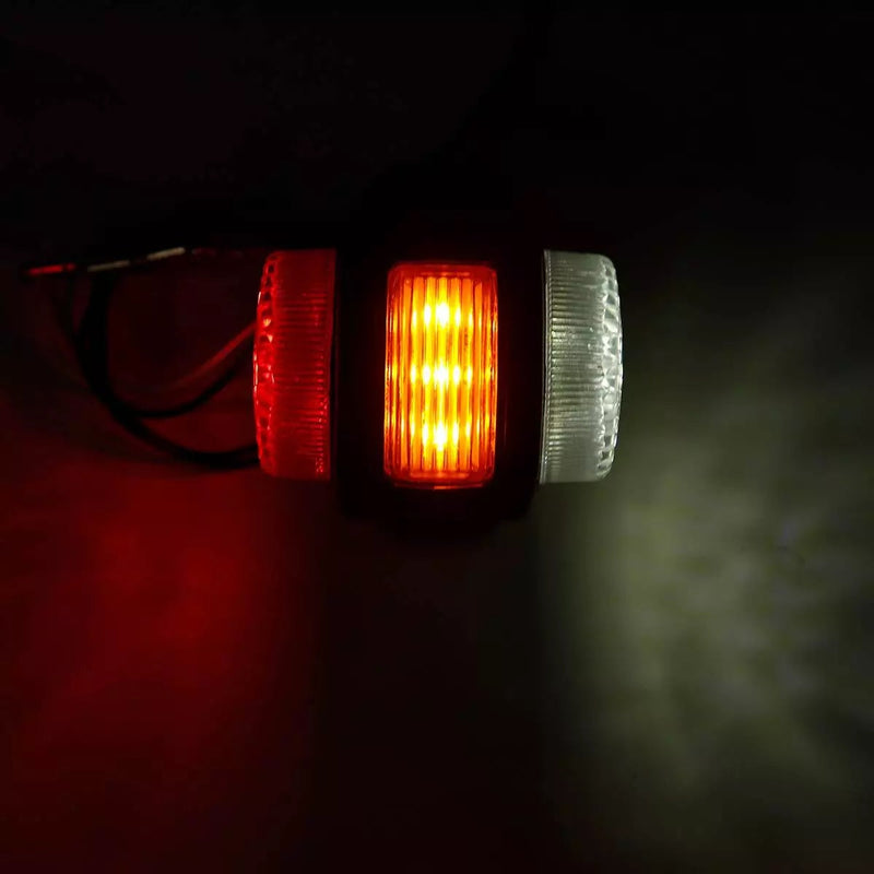 Set de 2 lumini de marcare LED tocosi corn 12V-24V cu trei lumini alb-galben-roșu