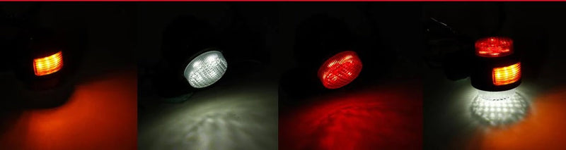 Set de 2 lumini de marcare LED tocosi corn 12V-24V cu trei lumini alb-galben-roșu