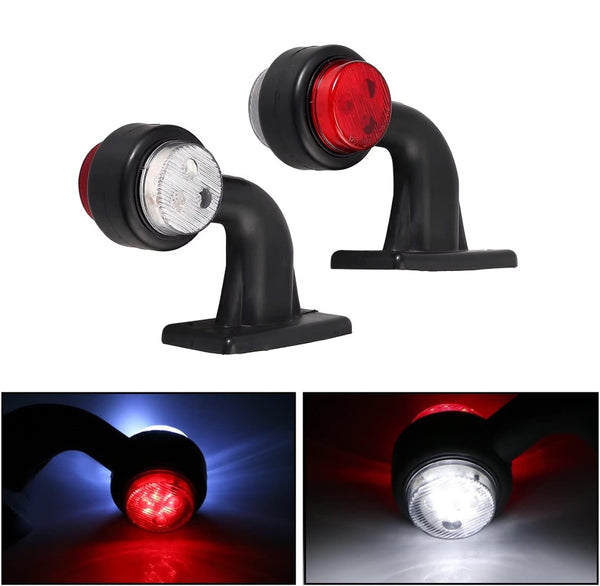 Set de 2pcs. Diode LED Indicatoare de semnalizare laterală pentru platformă de remorcă pentru camioane 12V - 24V alb roșu