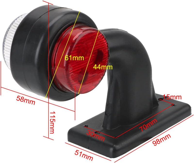 Set de 2pcs. Diode LED Indicatoare de semnalizare laterală pentru platformă de remorcă pentru camioane 12V - 24V alb roșu