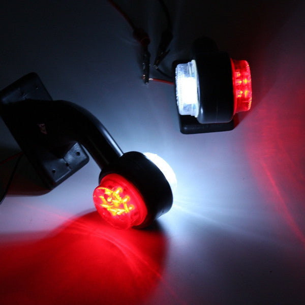 Set de 2pcs. Diode LED Indicatoare de semnalizare laterală pentru platformă de remorcă pentru camioane 12V - 24V alb roșu