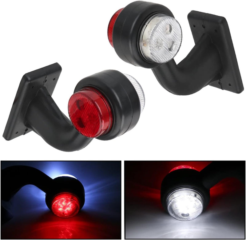 Set de 2pcs. Diode LED Indicatoare de semnalizare laterală pentru platformă de remorcă pentru camioane 12V - 24V alb roșu