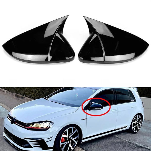 Set de 2 capace oglinzi laterale în stil Batman pentru Volkswagen VW Golf 7 7.5 E-Golf 2013-2020.