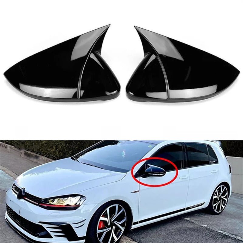 Set de 2 capace oglinzi laterale în stil Batman pentru Volkswagen VW Golf 7 7.5 E-Golf 2013-2020.