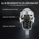 Set de amplificatoare cu diode Bi-LED 2pcs pentru faruri de fază lungă și joasă 2,5 inch 80W 7000lm 12V