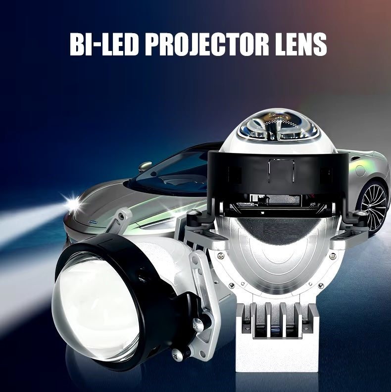 Set de amplificatoare cu diode Bi-LED 2pcs pentru faruri încastrate 3 inch 120W 7500lm 12V +300% luminozitate