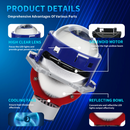 Set de amplificatoare cu diode Bi-LED 2pcs pentru faruri încastrate 3 inch 130W 8000lm 12V +500% luminozitate