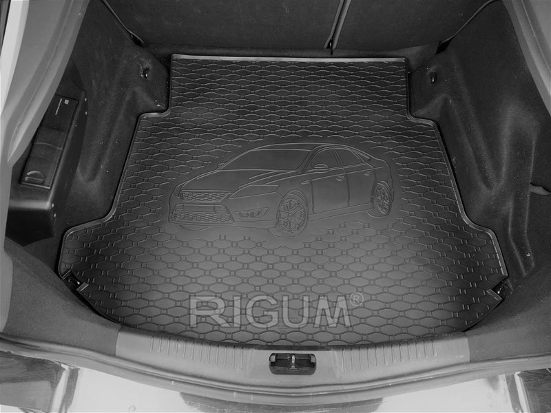 Covoraș de cauciuc Rigum pentru Ford Mondeo sedan (2007-2014) cu amprentă auto, negru