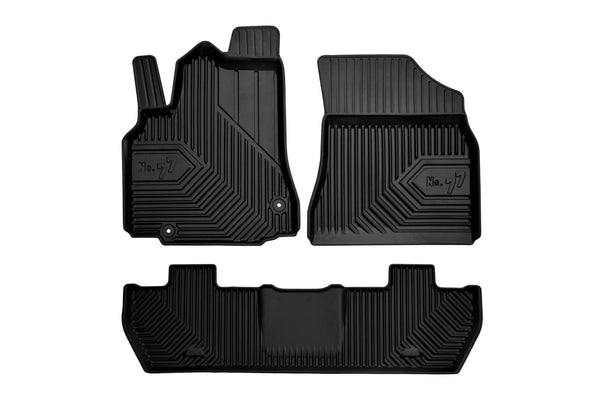 2.5D Covorașe de cauciuc Frogum №77 pentru Peugeot Partner (2008-2019), 3 bucăți, negru