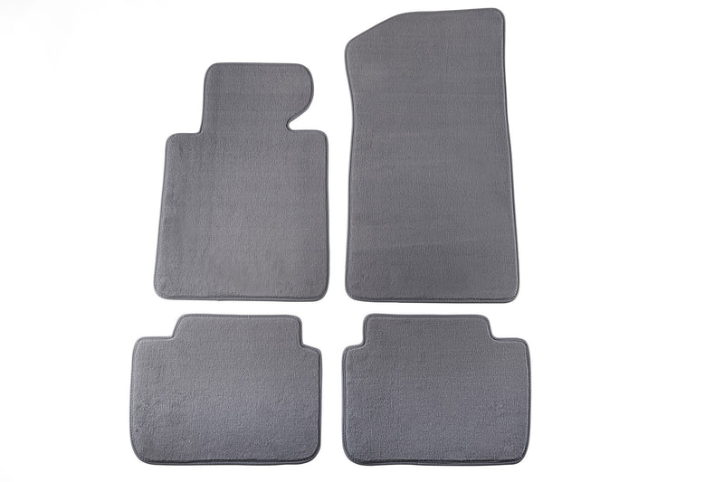 Мокетни стелки Petex за BMW Серия 3 E46 (седан, комби, купе, компакт) (1998–2005) Comet, 4 части, сиви, захват B138