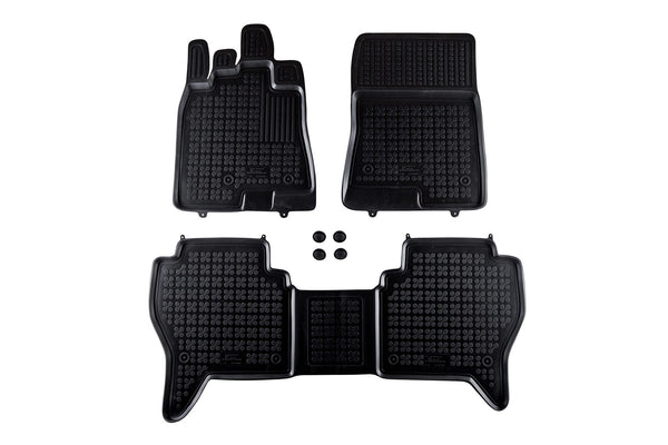 Гумени стелки Rezaw-Plast за Mitsubishi Pajero (2006+) – 3 части, черни