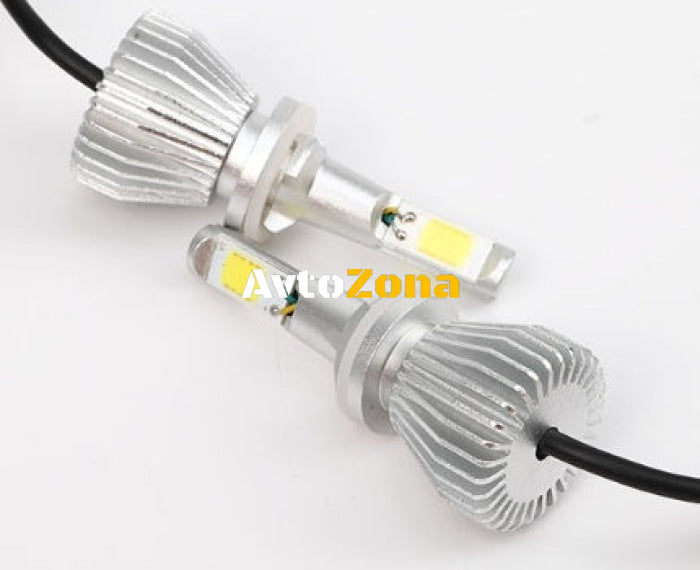 2бр. Комплект ЛЕД LED 24W 3000lm диодни Крушки H7 12V 24V - Avtozona