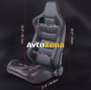 Черни спортни седалки с червен шев 2бр. в к-т - Avtozona