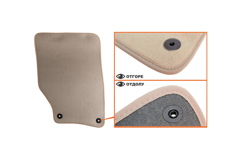 Мокетни стелки Petex за Audi Q7 (2006–2015), Comet, 4 части, бежови, захват B018