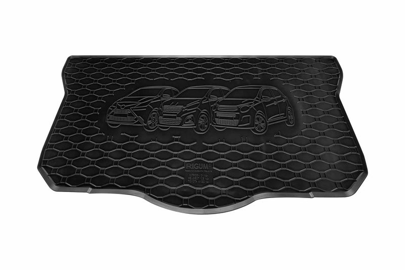Covoraș de portbagaj din cauciuc Rigum pentru Citroen C1, Peugeot 108, Toyota Aygo (2014+) - cu imprimare 3D, negru