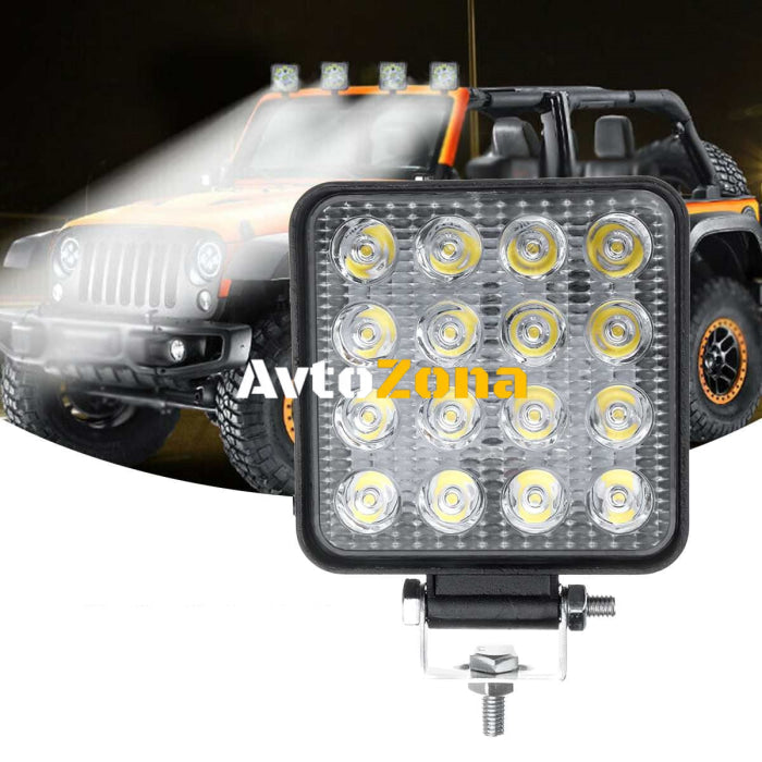 48W ЛЕД 12V 24V LED Диоден Халоген Фар Прожектор Задна Светлина Диодна Лампа - Avtozona