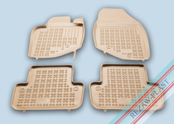 Гумени стелки Rezaw-Plast за Volvo XC70 (2000–2007) – 4 части, бежови