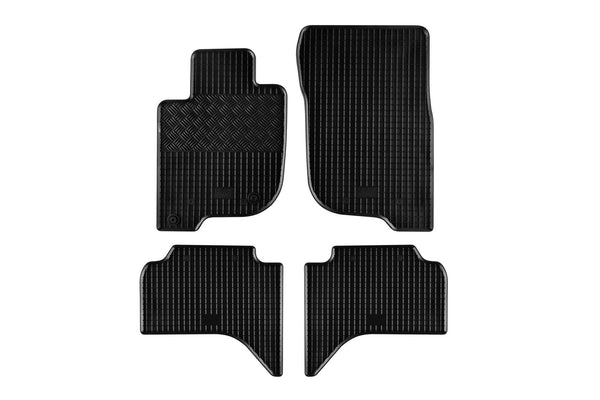 Гумени стелки Rigum за Mitsubishi L200 (2015+/2019+), 4 части, черни