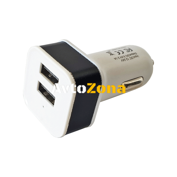 Зарядно с 2 USB порта – Бяло - Avtozona