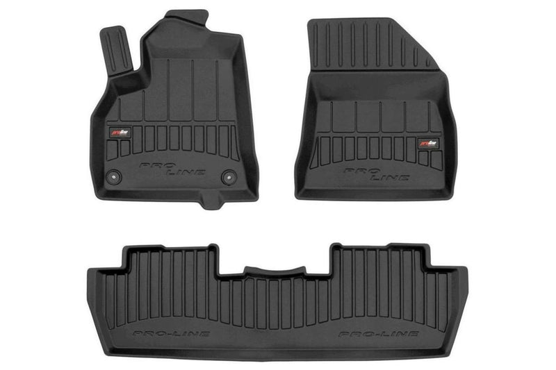 Covorașe de cauciuc 3D Frogum pentru Peugeot 5008 (2009-2017), 3 părți, negru
