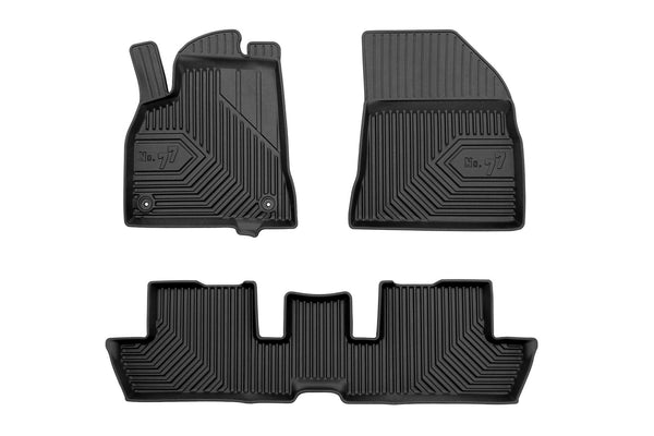 Covorașe de cauciuc 2.5D Frogum No 77 pentru Peugeot 3008 (2009-2016), 3 bucăți, negru