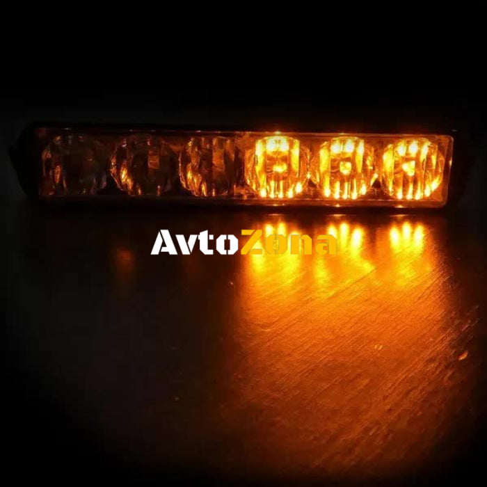 6 LED Аварийна Лампа За Пътна Помощ Жълта Блиц Светлина Мигаща! - Avtozona