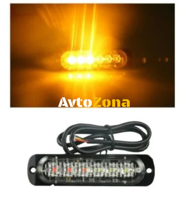 6 LED Аварийна Лампа За Пътна Помощ Жълта Блиц Светлина Мигаща! - Avtozona