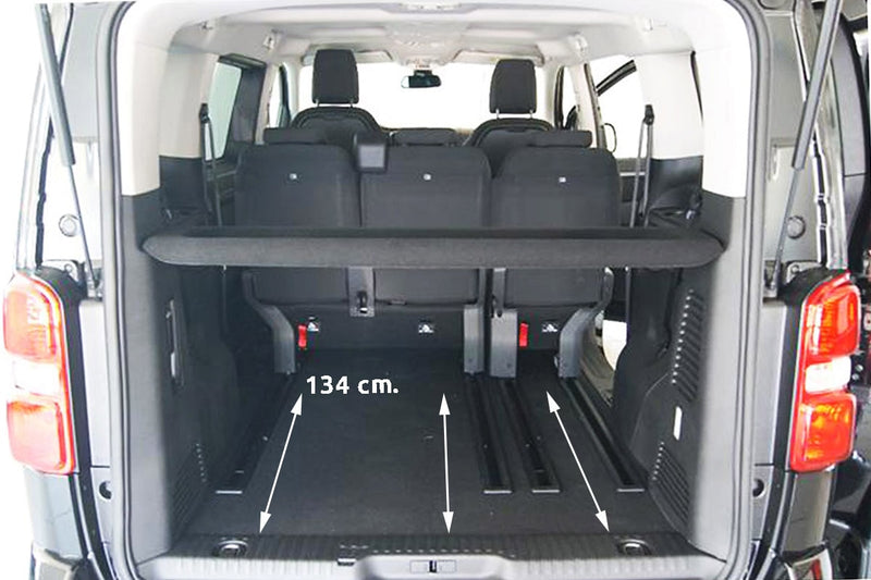 Șină pentru raft Aristar pentru Peugeot Expert III Traveller Medium VAN versiunea 5 pasageri (estate/touring) pentru scaunele din rândul 2 pe șine lungime 1340 mm (2016+)